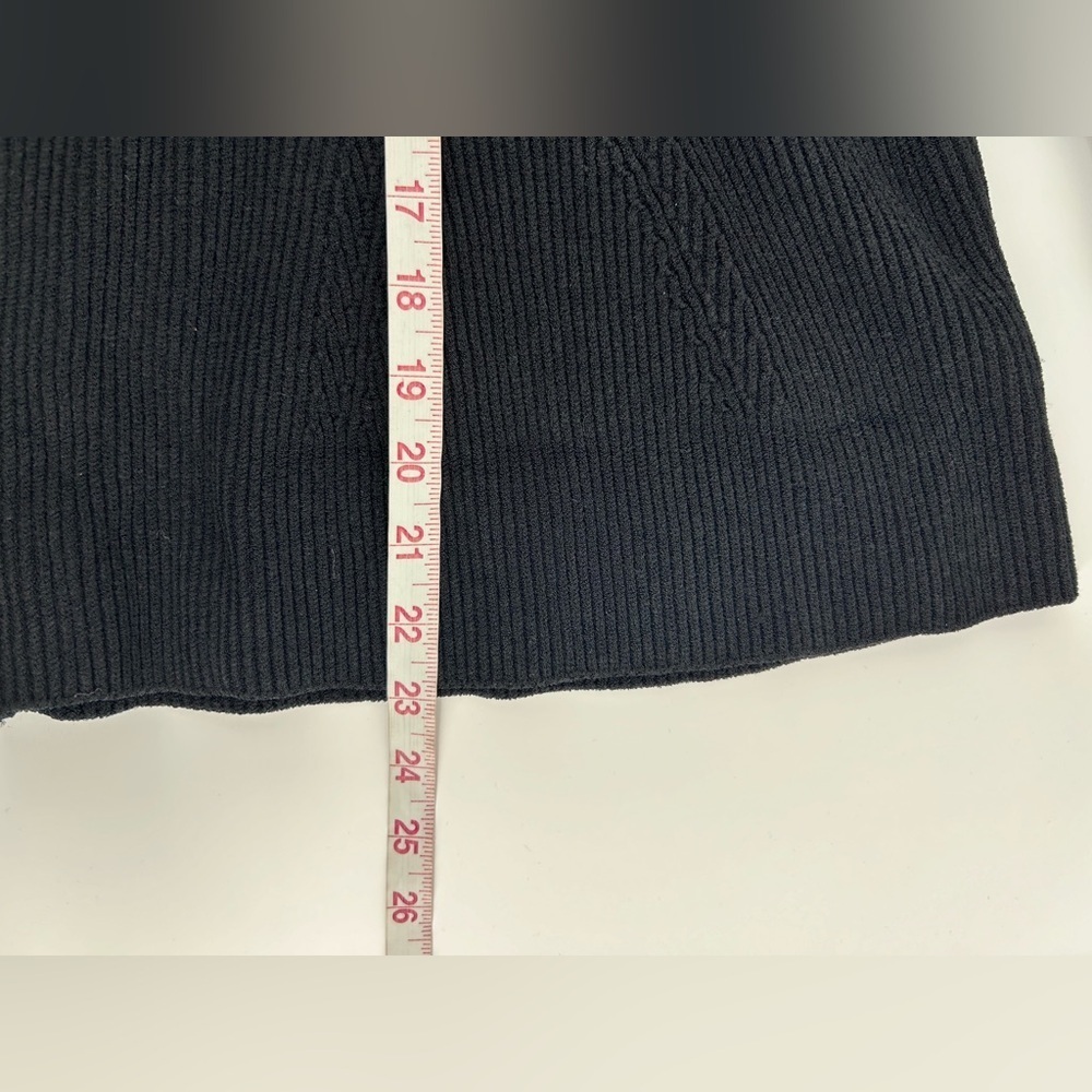 NWT $1474 KHAITE SWEETHEART L/s RIBBED-KNIT SWEATER TOP Black Size Small - Picture 11 of 11